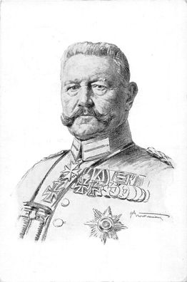 Generalfeldmarschall von Hindenburg Portrait Postkarte