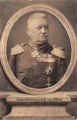 Generalfeldmarschal von Bülow Pour le Mérite Orden Postkarte