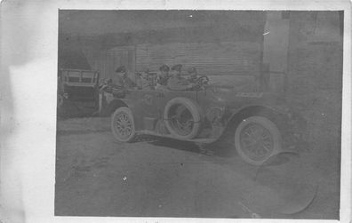 1. WK Auto Oldtimer PKW Cabriolet Mercedes in Frankreich Foto Feldpost 1914