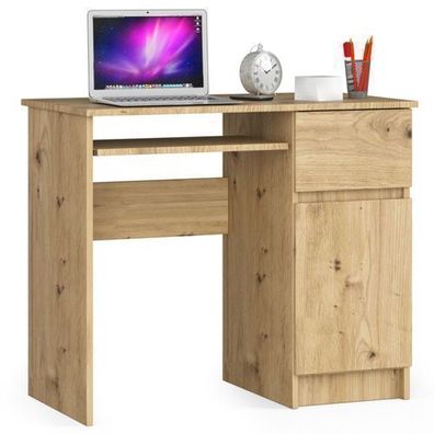 PC-Schreibtisch AKORD PIKSEL rechts in der Farbe Eiche Artisan B90 x H77 x T50 cm