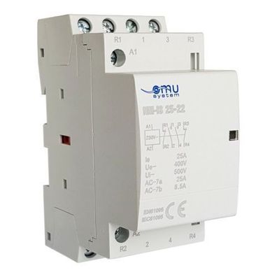 Modular Leistungsschütz Schütz 25A 4kW 230V AC 2NO 2NC 35mm DIN Montage