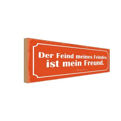 vianmo Holzschild 27x10cm Feind meines Feindes mein Freund Deko Geschenk