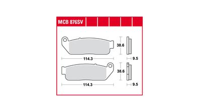 TRW Bremsbelag "MCB 876" Typ SV, Sinter