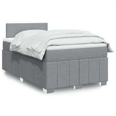 Boxspring Met Matras Stof Lichtgrijs 120 x 190 cm