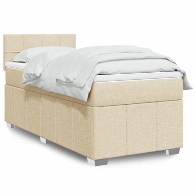 Boxspring Met Matras Stof Crème 90 x 200 cm