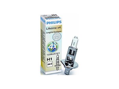 Philips Hauptlampe H1, Sockel P14.5s, bi 12 V, 55 W, "LongLife EcoVision", 1 Stück