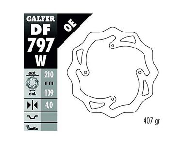 GALFER Wave Bremsscheibe "DF797" Typ W - Offroad, starr