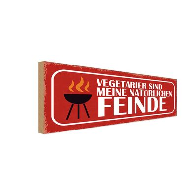 vianmo Holzschild 27x10cm Vegetarier Sind Meine Feinde Deko Geschenk