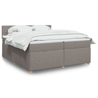 Boxspring Met Matras Stof Taupe 200 x 200 cm