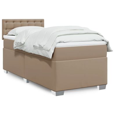 Boxspring Met Matras Kunstleer Kleurig Cappuccino 80 x 200 cm