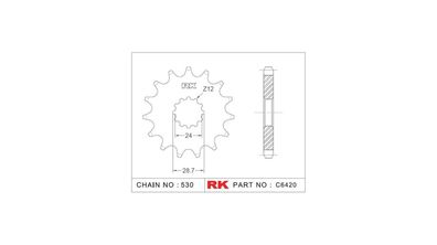 RK Antriebsritzel "6420" 530, Stahl 18 Zähne