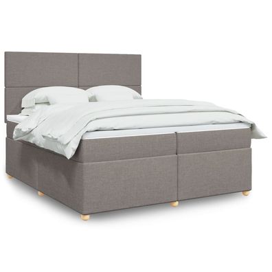 Boxspring Met Matras Stof Kleurig Taupe 200 x 200 cm