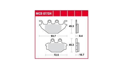 TRW Bremsbelag "MCB 877" Typ SH, Sinter