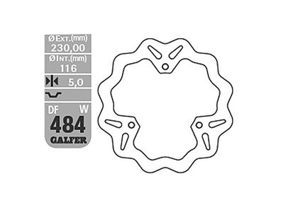 GALFER Wave Bremsscheibe "DF484" Typ W - starr, mit ABE