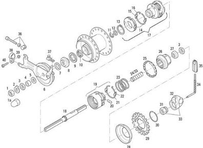 SRAM Ersatz für "T3" mit Trommelbremse Stellkonus (H3120, H3130)