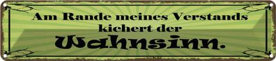 vianmo Blechschild 46x10cm Am Rande Verstands Wahnsinn Deko Geschenk