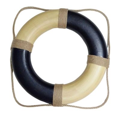 Rettungsring, Seenot Ring, Maritime Wanddekoration, Blau/Creme Ø 50 cm