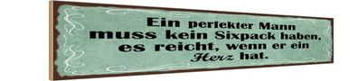 vianmo Holzschild 46x10cm Mann Kein Sixpack Reicht Herz Deko Geschenk