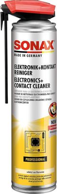 SONAX Elektronik- & Kontak-Reiniger mit EasySpray (400 ml) hochaktiver, Auto