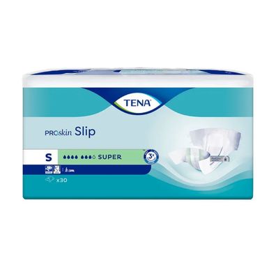 3x TENA Slip Super Inkontinenzvorlage mit Hüftbund Gr. S | Packung (30 Stück)