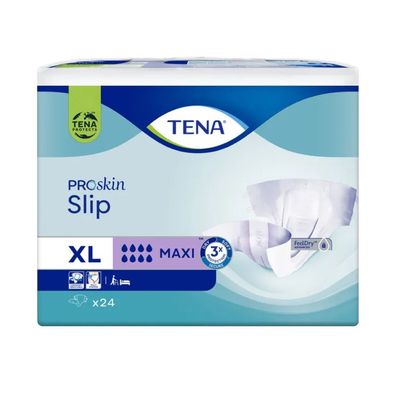 3x TENA Slip Maxi Inkontinenzvorlage mit Hüftbund Gr. XL | Packung (24 Stück)