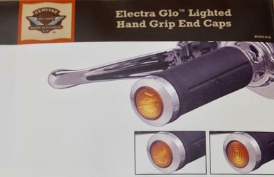 Harley original Lenkergriffendkappen LED Electra Glo Lighted Hand Grip Endcaps