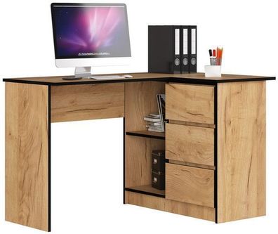 Eck-Schreibtisch AKORD B16 rechts in der Farbe Eiche Craft B124 x H77 x T85 cm