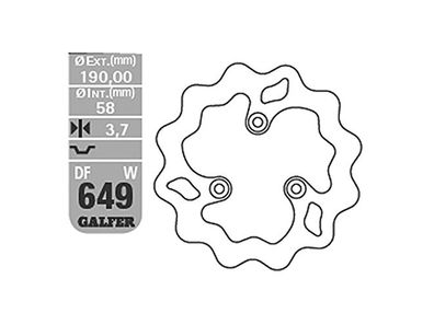 GALFER Bremsscheibe "DF649" Typ W - starr, mit ABE