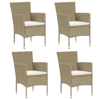 4-tlg. Stuhl Set Polyrattan Beige