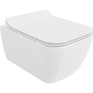 Mexen Stella WC-Schüssel Randlos Slim mit Absenkautomatik, Weiß, 51x35x36 cm