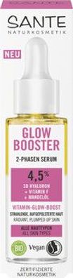 Sante Glow Booster 2-Phasen Serum 4,5 % 3D Hyaluron + Vitamin F + Mandelöl 30ml