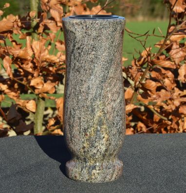 Grabvase Vase Blumenvase aus Granit Paradiso