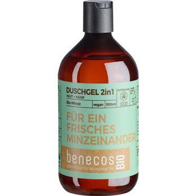 benecos 6x benecosBIO Duschgel 2in1 BIO-Minze Haut & Haar - FÜR EIN Frisches