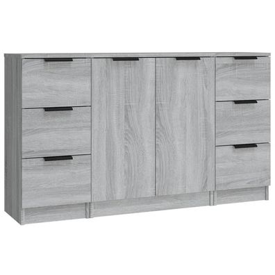 Sideboard mit Schubladen und Türen Grau Holzwerkstoff