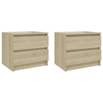 Nachttisch 2er-Set Holzwerkstoff Sonoma Eiche 50x39x43,5 cm