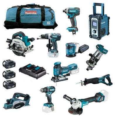 14tlg. Makita 18V Akku Werkzeug Set DRT50 DJV181 DKP180 DHS660 RTJ Z ZJ