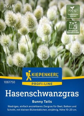 Hasenschwanzgras Bunny Tails, Niedriges, einfach anziehbares Ziergras - Beet,