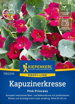 Kapuzinerkresse Pink Princess, Kompakt wachsende Beet- u Balkonblume