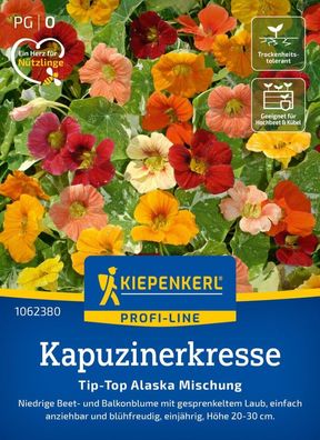 Kapuzinerkresse Tip-Top Alaska Mischung, Beet- und Balkonblume - gelingsicher