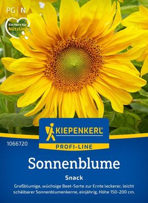 Sonnenblume Snack, Großblumige, wüchsige Beet-Sorte zur Ernte leckerer