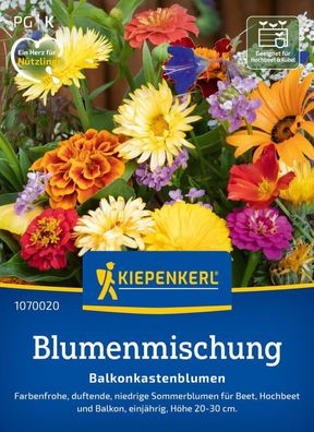 Blumenmischung Balkonkastenblumen, Farbenfrohe, duftende Sommerblumen