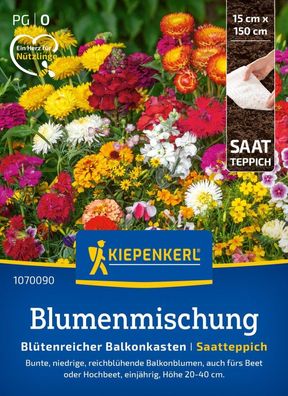 Blumenmischung Blütenreicher Balkonkasten, Saatteppich, reichblühende