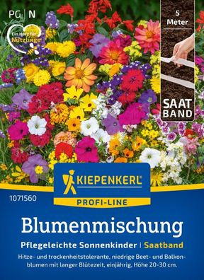 Blumenmischung Pflegeleichte Sonnenkinder, Saatband - Hitze- u