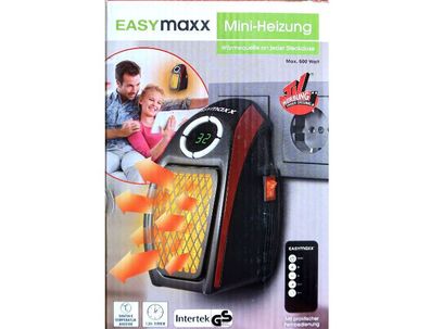 Mini-Heizung EASYmaxx Fernbedienung Heizlüfter Kompakt Keramik Heizelement NEU