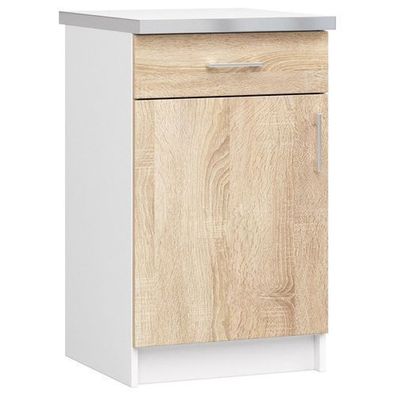 Küchenschrank AKORD LIMA modular S50 Weiß 50 cm Front Sonoma-Eiche 50x82x44,5 cm