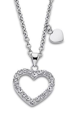 Lotus Style Damen Halskette mit Strass Herz Anhänger LS2026-1/1