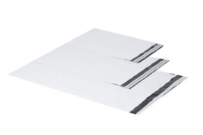 100 Weiße Plastik Versandtüten Versandbeutel Versandtaschen LDPE Coex Folien 25x