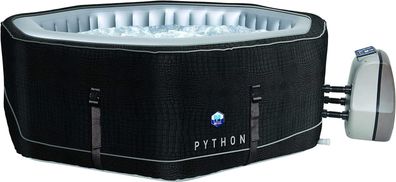 JUNG Python Design Whirlpool aufblasbar achteck, Krokodil-Optik, 5 Personen SPA