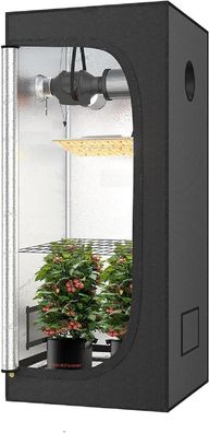 JUNG Growbox Growzelt Indoor 40x40x120cm Premium Mylar 97% reflektierend, Hydrop