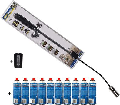 Kinzo K0318 Unkrautbrenner Unkrautvernichter 80cm, inkl 10 Butangaskartuschen je